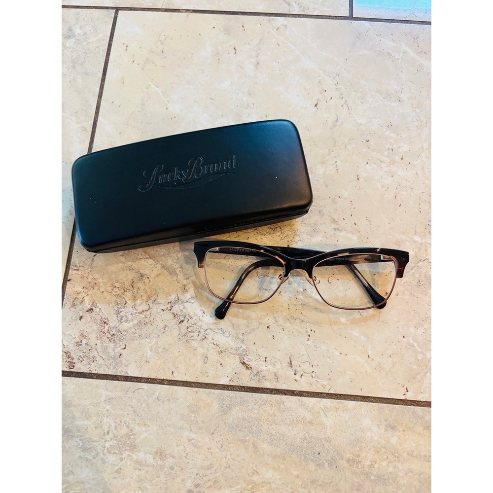 Lucky Brand D109 Pink Tortoise Cat Eye Eyeglasses Frames with Case 52-17-140